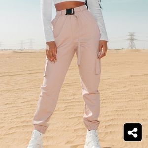 PLT Nude Utility Buckle Belt Joggers